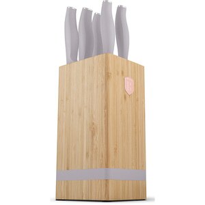 Set cutite BERLINGER HAUS BH/2974 + suport bambus, 5 piese, otel, 9-20cm, gri Set cutite BERLINGER HAUS BH/2974 + suport bambus, 5 piese, otel, 9-20cm, gri