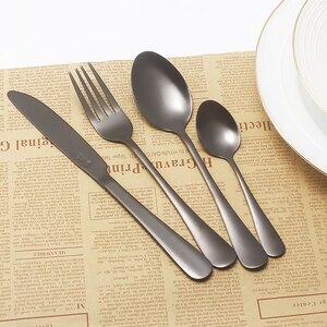 Set tacamuri MYRIA MC4014BK 24 piese, inox, negru Set tacamuri MYRIA MC4014BK 24 piese, inox, negru