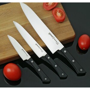 Set cutite SAMURA Harakiri SHR-0220B, 3 piese, 9.9 - 20.8cm, otel, negru Set cutite SAMURA Harakiri SHR-0220B, 3 piese, 9.9 - 20.8cm, otel, negru