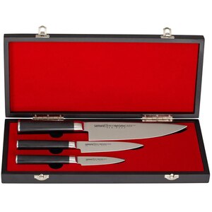 Set cutite SAMURA Mo-V SM-0220, 3 piese, otel, negru Set cutite SAMURA Mo-V SM-0220, 3 piese, otel, negru