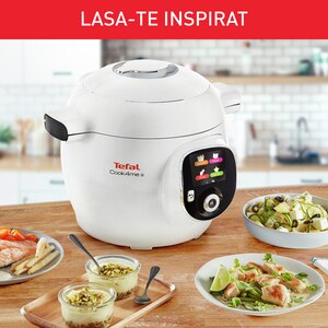 Multicooker TEFAL Cook4Me+ CY851130, 6l, 1600W, 6 programe, aplicatie 150 retete, alb-gri Multicooker TEFAL Cook4Me+ CY851130, 6l, 1600W, 6 programe, aplicatie 150 retete, alb-gri