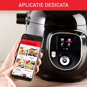Multicooker TEFAL Cook4Me+ Connect CY855830, 6l, 1600W, 6 programe, negru-argintiu Multicooker TEFAL Cook4Me+ Connect CY855830, 6l, 1600W, 6 programe, negru-argintiu