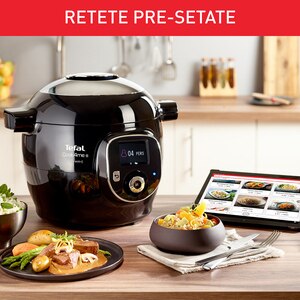 Multicooker TEFAL Cook4Me+ Connect CY855830, 6l, 1600W, 6 programe, negru-argintiu Multicooker TEFAL Cook4Me+ Connect CY855830, 6l, 1600W, 6 programe, negru-argintiu