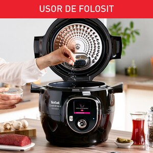 Multicooker TEFAL Cook4Me+ Connect CY855830, 6l, 1600W, 6 programe, negru-argintiu Multicooker TEFAL Cook4Me+ Connect CY855830, 6l, 1600W, 6 programe, negru-argintiu