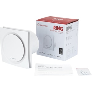 Ventilator baie extractor Turbionaire RING 100 SW, 15W, 80mc/h, 100mm, alb Ventilator baie extractor Turbionaire RING 100 SW, 15W, 80mc/h, 100mm, alb