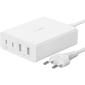 Incarcator retea BELKIN WCH010vfWH, 2xUSB-C 65W, 2xUSB-A 12W, Power Delivery (PD) 108W, GaN, alb Incarcator retea BELKIN WCH010vfWH, 2xUSB-C 65W, 2xUSB-A 12W, Power Delivery (PD) 108W, GaN, alb