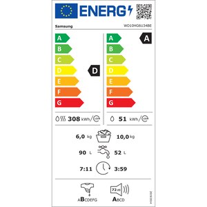 Masina de spalat rufe frontala cu uscator SAMSUNG WD10HG6U34BEU4, AI Control, AI EcoBubble, 10/6 kg, 1400rpm, Clasa A/D, alb Masina de spalat rufe frontala cu uscator SAMSUNG WD10HG6U34BEU4, AI Control, AI EcoBubble, 10/6 kg, 1400rpm, Clasa A/D, alb
