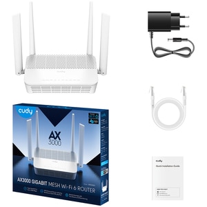 Router Wireless Gigabit CUDY WR3000S AX3000, Wi-Fi 6, Dual-Band 574 + 2402 Mbps, alb Router Wireless Gigabit CUDY WR3000S AX3000, Wi-Fi 6, Dual-Band 574 + 2402 Mbps, alb