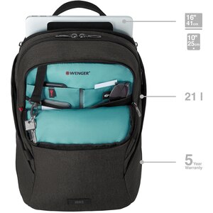 Rucsac laptop WENGER MX Light, 16", gri Rucsac laptop WENGER MX Light, 16", gri
