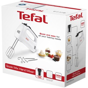 Mixer de mana TEFAL Quick Mix HT310138, 300W, 5 trepte viteza, alb Mixer de mana TEFAL Quick Mix HT310138, 300W, 5 trepte viteza, alb