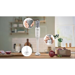 Mixer vertical BOSCH ErgoMixx MSM66050, 0.6l, 600W, 12 trepte viteza, alb-gri Mixer vertical BOSCH ErgoMixx MSM66050, 0.6l, 600W, 12 trepte viteza, alb-gri