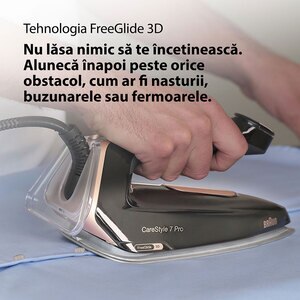 Statie de calcat BRAUN CareStyle 7 Pro IS7286, 2700W, 650g/min, 2l, talpa EloxalPlus, negru-auriu Statie de calcat BRAUN CareStyle 7 Pro IS7286, 2700W, 650g/min, 2l, talpa EloxalPlus, negru-auriu
