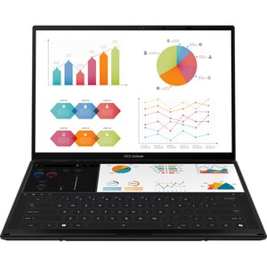 Laptop ASUS Zenbook Duo OLED UX8406CA-PZ068X, Intel Core Ultra 9 285H pana la 5.4GHz, 14" 3K Touch, 32GB, SSD 2TB, Intel Arc Graphics, Windows 11 Pro, Inkwell Gray Laptop ASUS Zenbook Duo OLED UX8406CA-PZ068X, Intel Core Ultra 9 285H pana la 5.4GHz, 14" 3K Touch, 32GB, SSD 2TB, Intel Arc Graphics, Windows 11 Pro, Inkwell Gray