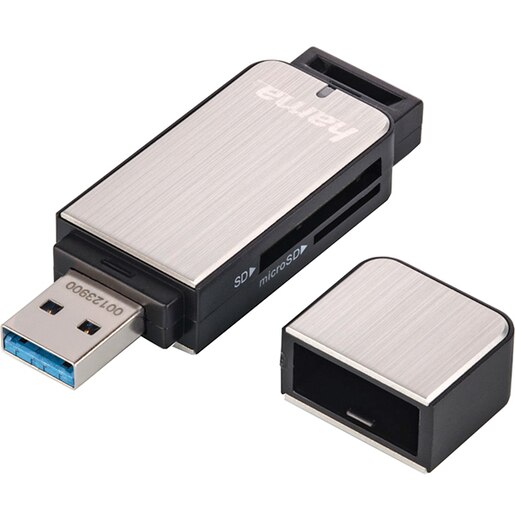 Cititor de carduri HAMA 123900, USB 3.0, SD/microSD, negru-gri Cititor de carduri HAMA 123900, USB 3.0, SD/microSD, negru-gri