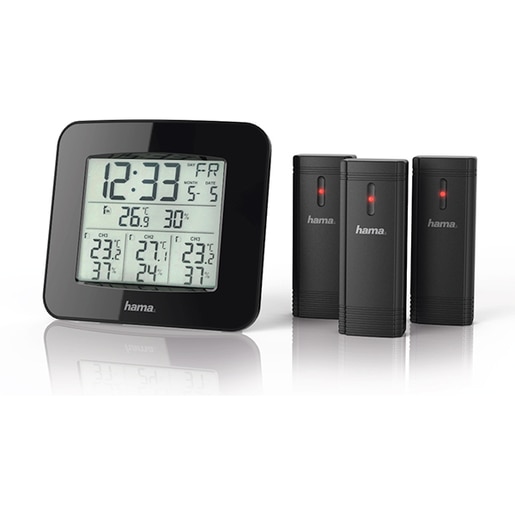 Statie meteo HAMA EWS-TRIO, 3 senzori, negru Statie meteo HAMA EWS-TRIO, 3 senzori, negru