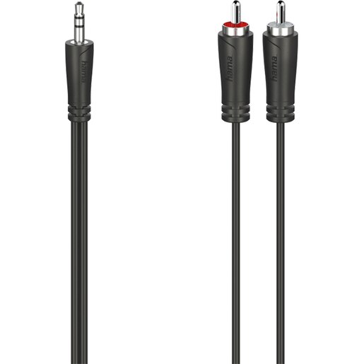 Cablu audio Jack 3.5mm - RCA HAMA 200720, 1.5m, negru Cablu audio Jack 3.5mm - RCA HAMA 200720, 1.5m, negru