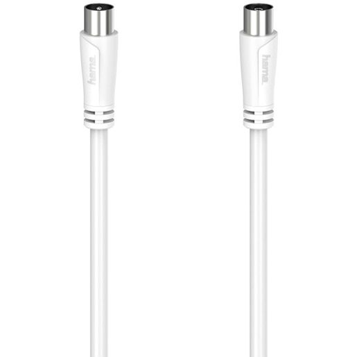 Cablu video Coaxial HAMA 205046, 3m, 90dB, alb Cablu video Coaxial HAMA 205046, 3m, 90dB, alb