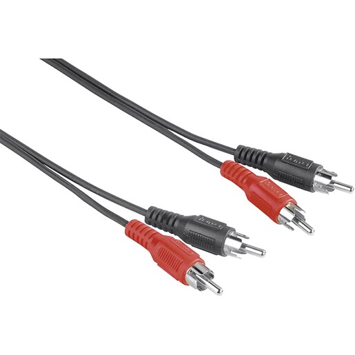 Cablu audio RCA HAMA 205087, 5m, negru Cablu audio RCA HAMA 205087, 5m, negru