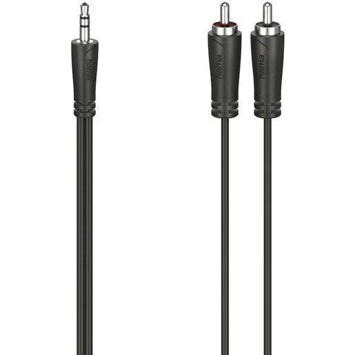 Cablu audio Jack 3.5mm - RCA HAMA 205111, 3m, negru Cablu audio Jack 3.5mm - RCA HAMA 205111, 3m, negru