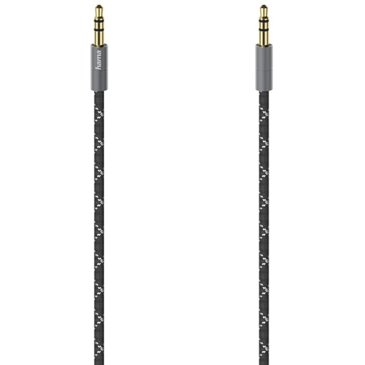 Cablu audio Jack 3.5mm HAMA 205129, 0.75m, placat aur, negru-gri Cablu audio Jack 3.5mm HAMA 205129, 0.75m, placat aur, negru-gri