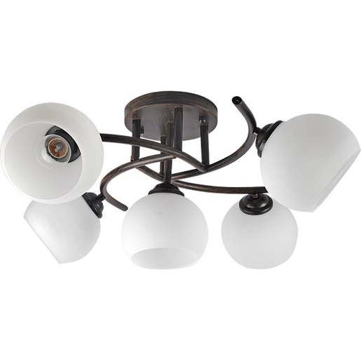 Lustra ERSTE LICHT Ramona 0023844, 5x60W, E27, wenge + alb Lustra ERSTE LICHT Ramona 0023844, 5x60W, E27, wenge + alb