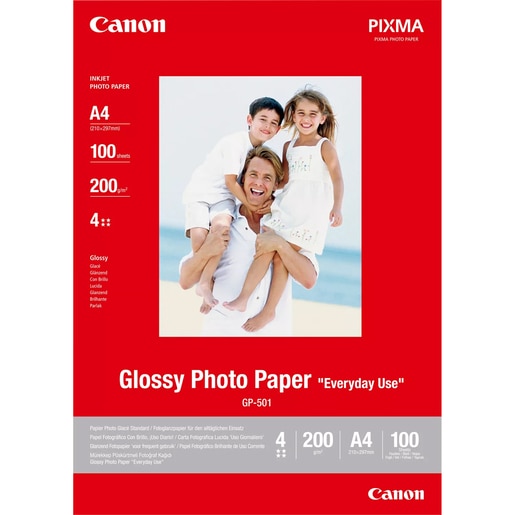 Hartie foto originala CANON Glossy GP-501, A4, 100 coli Hartie foto originala CANON Glossy GP-501, A4, 100 coli