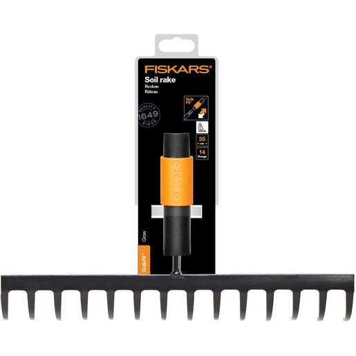 Grebla pentru sol FISKARS QuikFit, 14 dinti, otel, negru Grebla pentru sol FISKARS QuikFit, 14 dinti, otel, negru