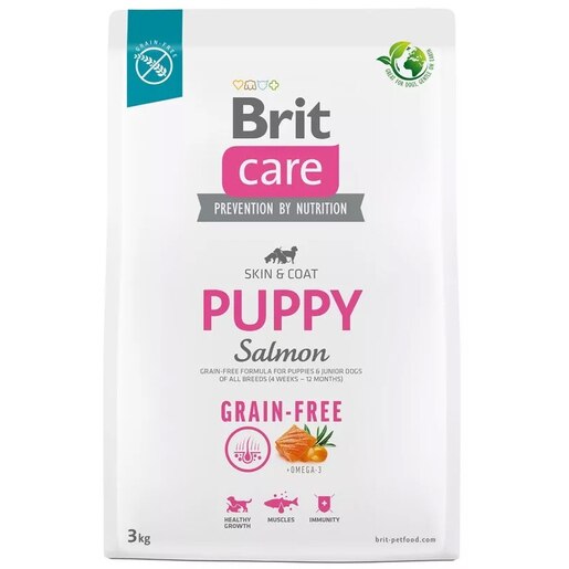 Hrana uscata pentru caini BRIT CARE Grain Free, Junior, Somon, 3 kg Hrana uscata pentru caini BRIT CARE Grain Free, Junior, Somon, 3 kg