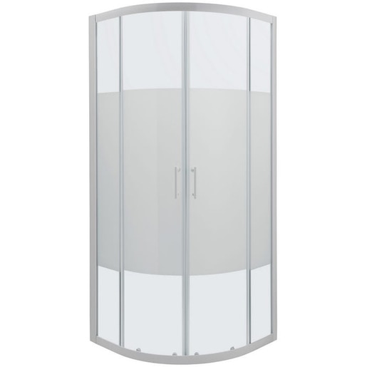 Cabina dus standard COOKE & LEWIS Onega, semirotunda, aluminiu, sticla opaca, 90 x 90 x 190 cm, profil alb Cabina dus standard COOKE & LEWIS Onega, semirotunda, aluminiu, sticla opaca, 90 x 90 x 190 cm, profil alb