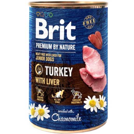 Hrana umeda pentru caini BRIT Premium by Nature, Junior, Curcan, 6 x 400g Hrana umeda pentru caini BRIT Premium by Nature, Junior, Curcan, 6 x 400g