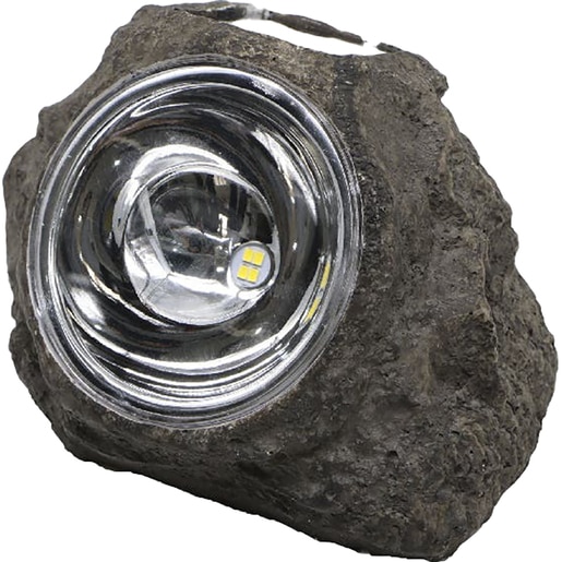 Lampa solara de exterior tip piatra, LED, 0.8 W, plastic, gri Lampa solara de exterior tip piatra, LED, 0.8 W, plastic, gri