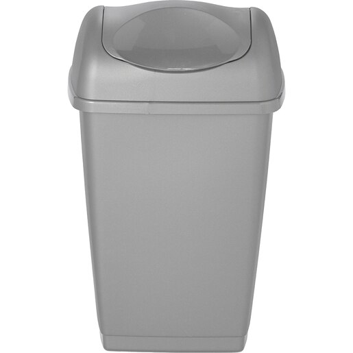 Cos de gunoi batant TAZETTA, 20L, plastic, gri Cos de gunoi batant TAZETTA, 20L, plastic, gri