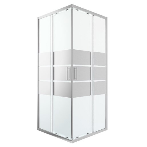 Cabina dus standard GoodHome Beloya, patrata, 90 x 90 x 195 cm, sticla oglinda, profil crom Cabina dus standard GoodHome Beloya, patrata, 90 x 90 x 195 cm, sticla oglinda, profil crom