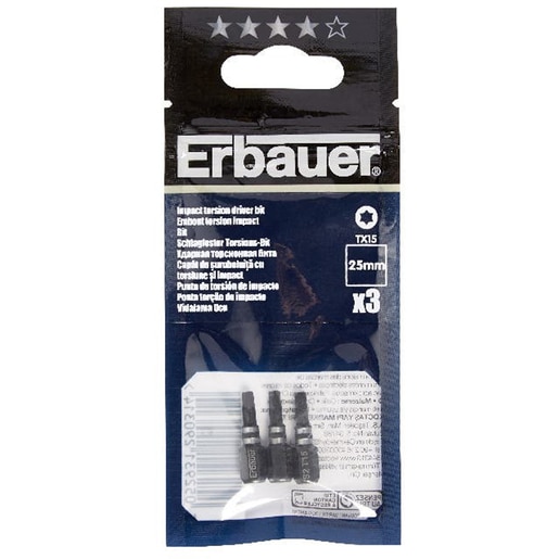 Set 3 biti impact ERBAUER, 25mm Set 3 biti impact ERBAUER, 25mm