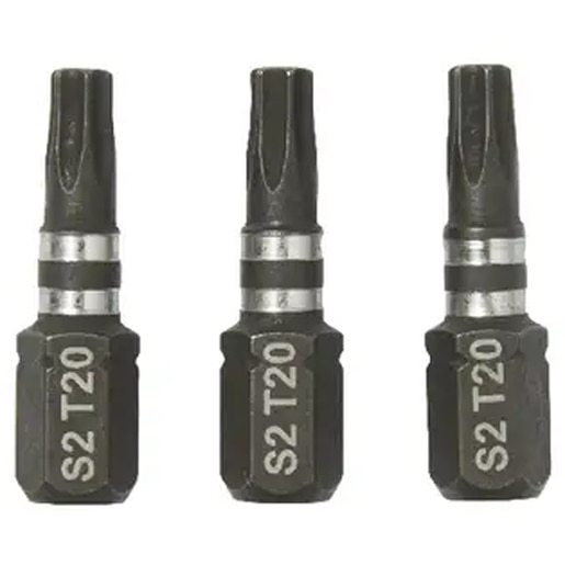 Biti hexagonali ERBAUER, T20, 25mm, 3buc, negru Biti hexagonali ERBAUER, T20, 25mm, 3buc, negru