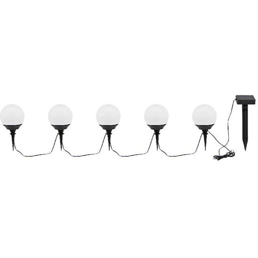 Instalatie 5 lampi solare LED, 0.06 W, 400 mAh, plastic, negru Instalatie 5 lampi solare LED, 0.06 W, 400 mAh, plastic, negru