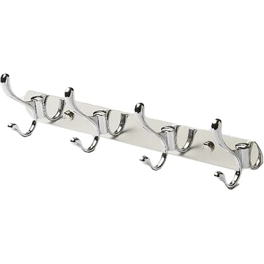 Cuier baie cu 4 agatatoare Ormara, 34.8 x 5.5 x 8.5 cm, otel, argintiu Cuier baie cu 4 agatatoare Ormara, 34.8 x 5.5 x 8.5 cm, otel, argintiu