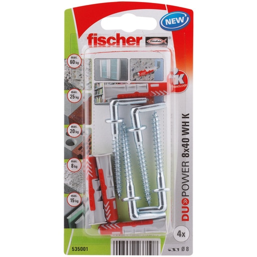 Set dibluri FISCHER DuoPower, 8 x 40mm, 4 bucati Set dibluri FISCHER DuoPower, 8 x 40mm, 4 bucati