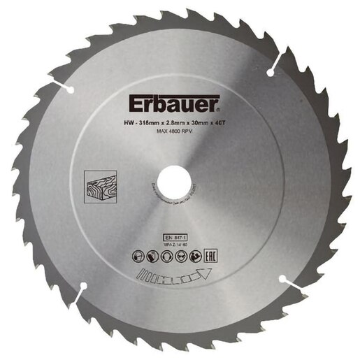 Disc fierastrau circular ERBAUER MD 40T, pentru lemn, 315 x 2.8 mm Disc fierastrau circular ERBAUER MD 40T, pentru lemn, 315 x 2.8 mm