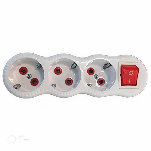 Triplu stecher cu intrerupator 16A Triplu stecher cu intrerupator 16A