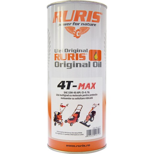 Ulei motor semisintetic Ruris 4T Max, 15W-40, 1l Ulei motor semisintetic Ruris 4T Max, 15W-40, 1l