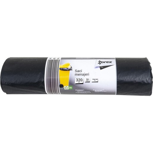 Saci menajeri ZOREX Pro GSM532, 10 bucati, 320 l, negru Saci menajeri ZOREX Pro GSM532, 10 bucati, 320 l, negru