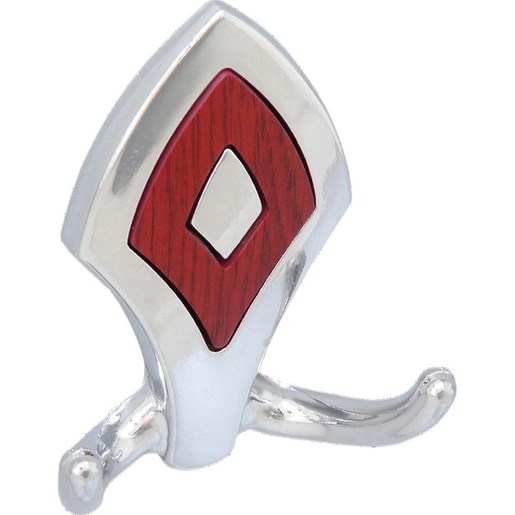 Cuier perete si mobilier, 2 carlige, metal, crom-stejar Cuier perete si mobilier, 2 carlige, metal, crom-stejar