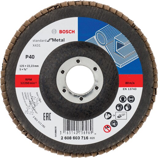 Disc de slefuire evantai BOSCH X431, metal, P40, 124mm Disc de slefuire evantai BOSCH X431, metal, P40, 124mm
