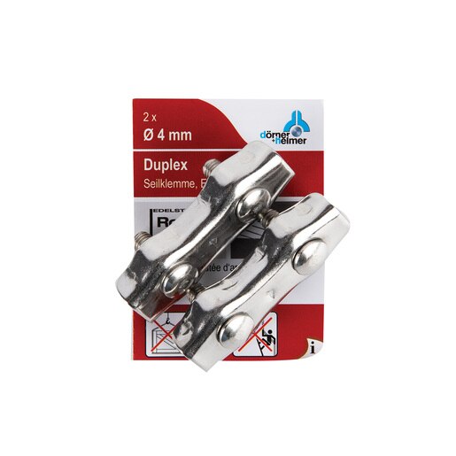 Brida dubla pentru cabluri, 4 mm, inox Brida dubla pentru cabluri, 4 mm, inox
