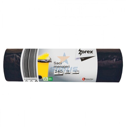 Saci menajeri ZOREX Pro, 10 buc, 240 l, negru Saci menajeri ZOREX Pro, 10 buc, 240 l, negru