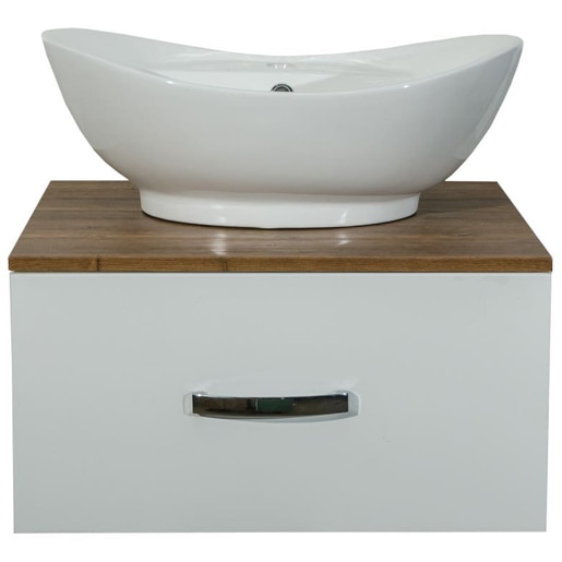 Set masca si lavoar Daphne, 60 x 46 x 31 cm, alb-maro Set masca si lavoar Daphne, 60 x 46 x 31 cm, alb-maro