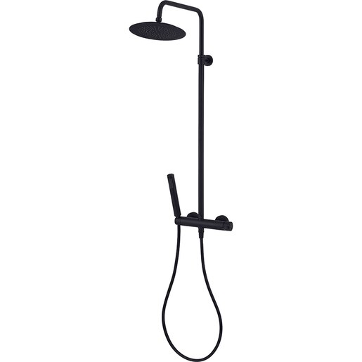 Set dus ajustabil Mecha Rydal, bara reglabila, para 10 cm, furtun 150 cm, ABS, negru Set dus ajustabil Mecha Rydal, bara reglabila, para 10 cm, furtun 150 cm, ABS, negru