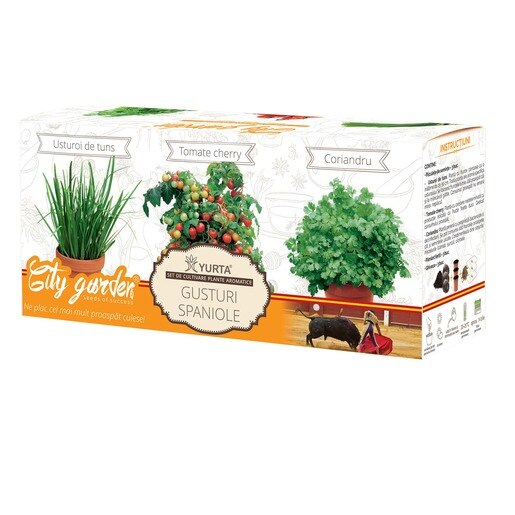Set de cultivare plante aromatice YURTA, Colectia Mirodenii - Gusturi spaniole Set de cultivare plante aromatice YURTA, Colectia Mirodenii - Gusturi spaniole