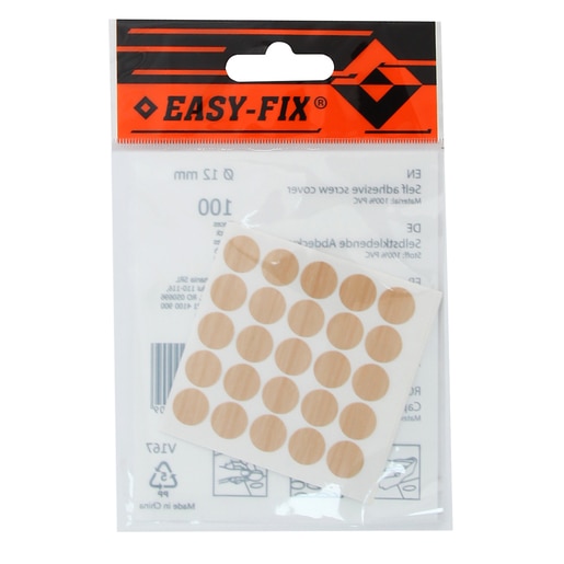 Capac mascare autoadeziv SEA, 12mm, fag, 100 buc Capac mascare autoadeziv SEA, 12mm, fag, 100 buc